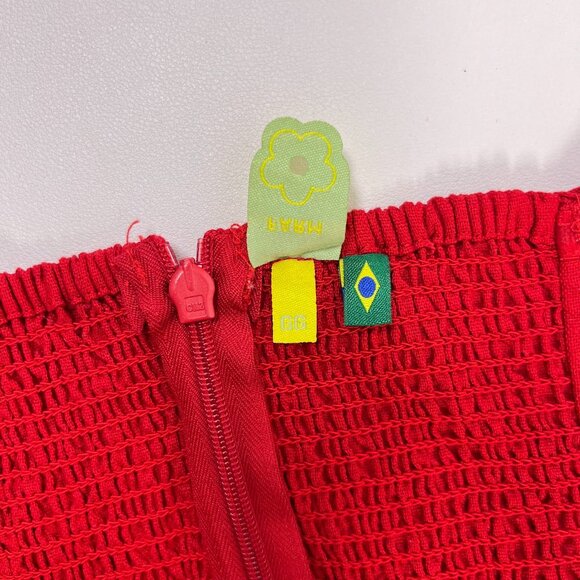 NWOT Farm Rio Linen Blend Sleeveless Halter Wide Leg Jumpsuit Sz XL Red - Picture 10 of 13